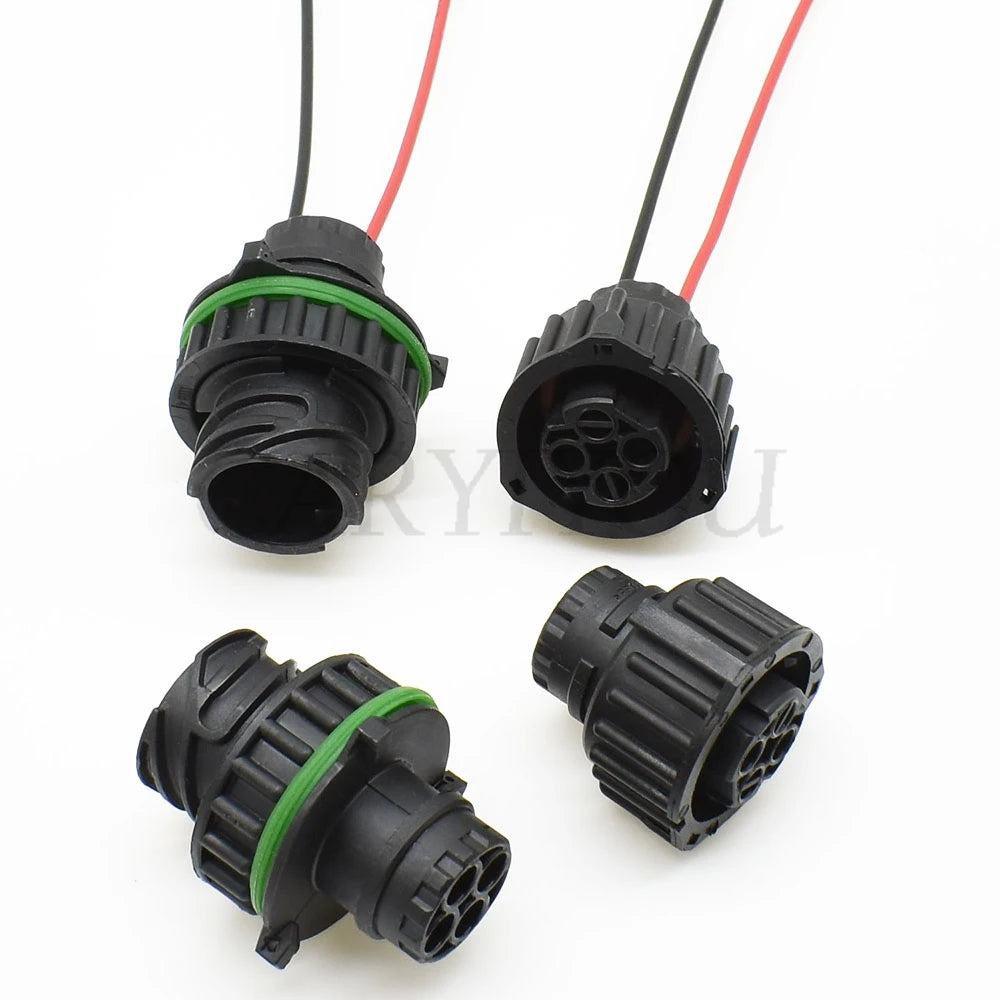 Close-up of 2 pin automotive sensor connector showing secure wiring terminals for oil and gear sensors