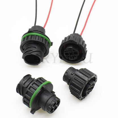 Close-up of 2 pin automotive sensor connector showing secure wiring terminals for oil and gear sensors