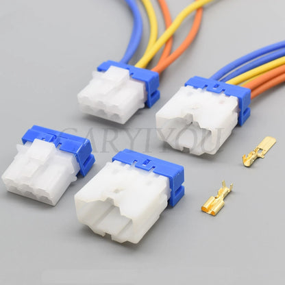 6P automobile ignition switch connector locking structure and brass terminal design