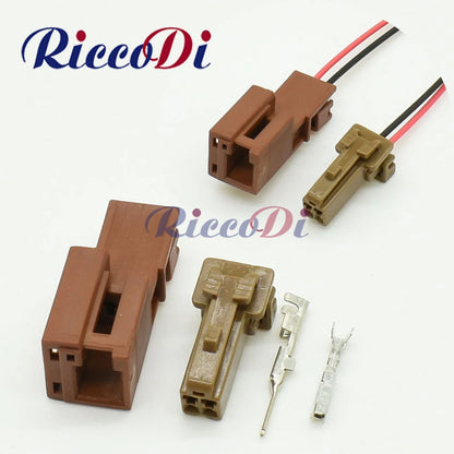 Automotive 2 pin wire connector male and female socket with terminals for reliable car electrical connections
