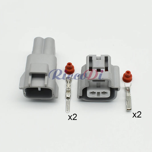 Side view of 2 pin waterproof connector for automotive turn signal wiring