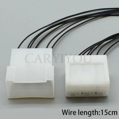 Automotive 6 hole electric connector structure with metal pins and secure locking