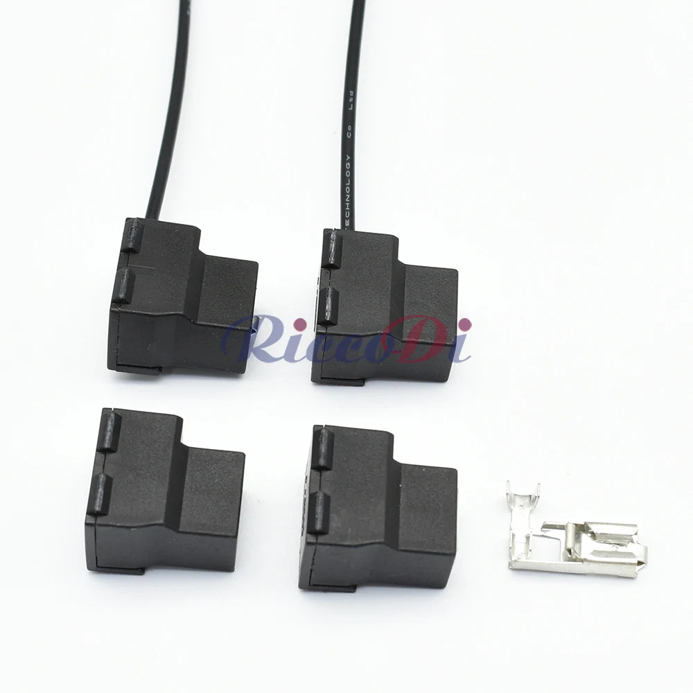 Black ceramic connector with terminal used for wiring harness installation and automotive electrical repair