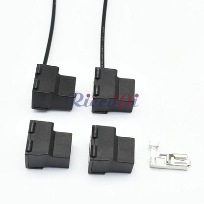 Black ceramic connector with terminal used for wiring harness installation and automotive electrical repair