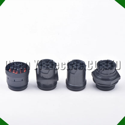 Waterproof 9 pin diagnostic connector installation for truck wiring