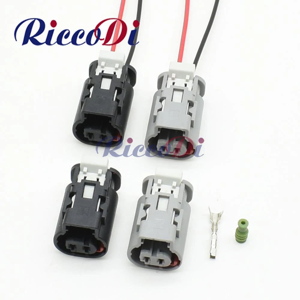Front view of 2 pin automotive connector plug DJ7026WA-1.2-21 7026WB-1.2-21 for wiring harness