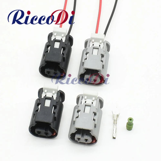 Front view of 2 pin automotive connector plug DJ7026WA-1.2-21 7026WB-1.2-21 for wiring harness