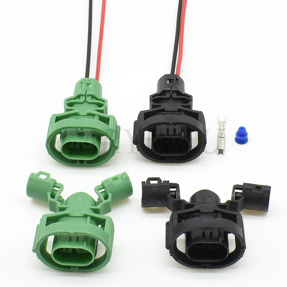 Side profile of 2 pin male sealed connector for fuel injector and timer applications