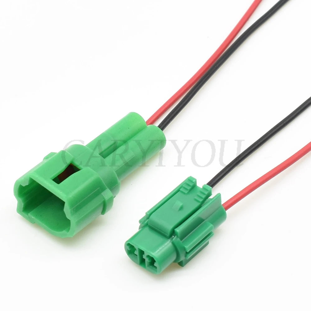 Side view of 2 pin male female connector for automotive tail light and fog lamp wiring