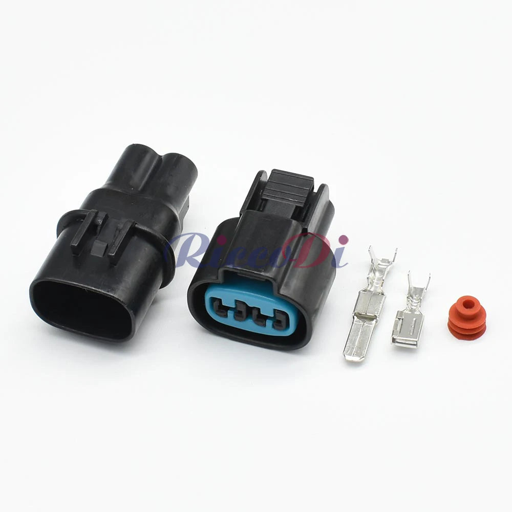 Side view of automotive 2 pin waterproof connector for secure cooling fan electrical connection