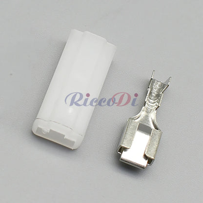 6.3mm female automotive connector installed in vehicle wiring harness for reliable power transmission