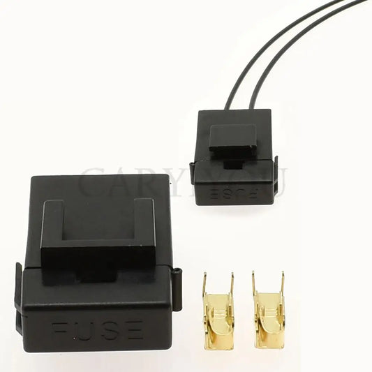black automotive fuse holder with terminal for secure electrical connections