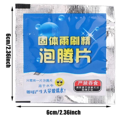 Automotive glass cleaner effervescent tablets