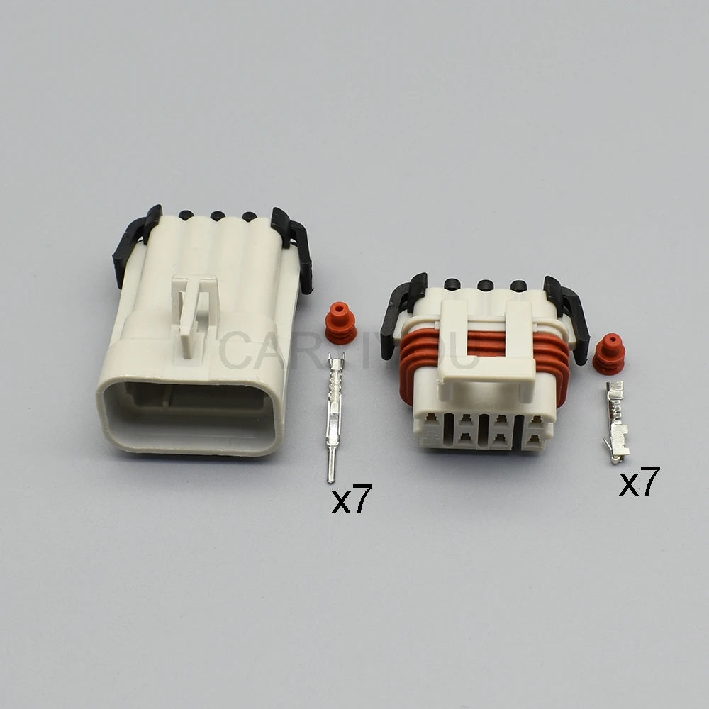 7 pin automotive grey connector locking structure and waterproof design