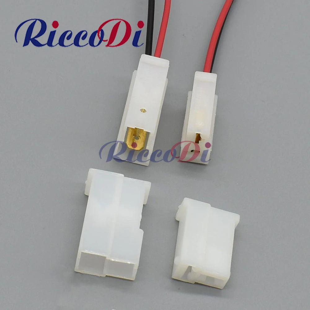 2 pin 6.3mm automotive wiring harness connector plug with wire for secure electrical connections