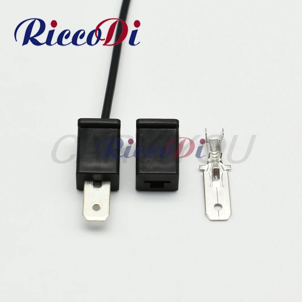 6.3mm automotive male connector with 15cm wire, compatible with DJ7011C-6.3-11 for reliable automotive wiring