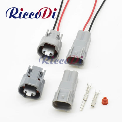 Automotive quick electrical connector wire harness socket with female and male interface for vehicle wiring