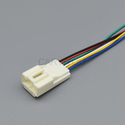 Automotive 6 pin rear view camera connector locking structure detail