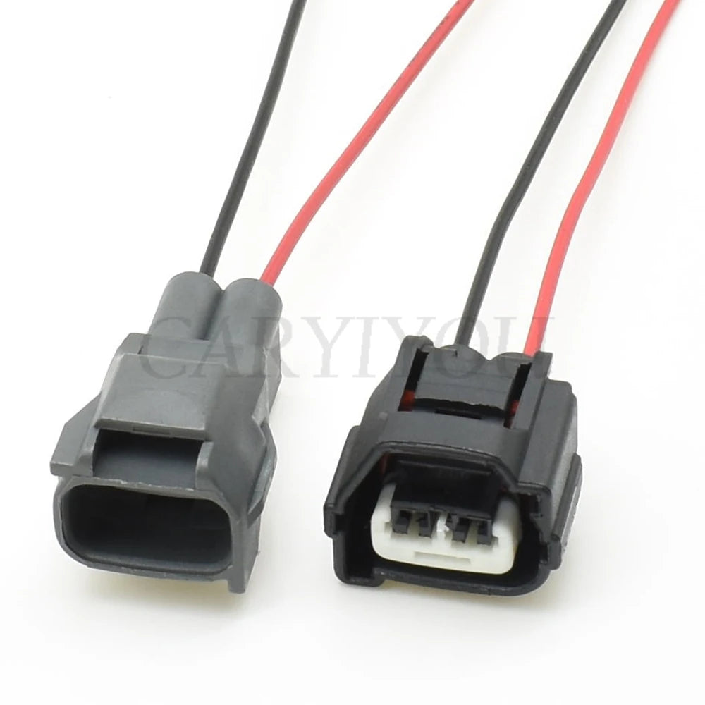 Side profile of 2 pin male female automotive temperature sensor connector