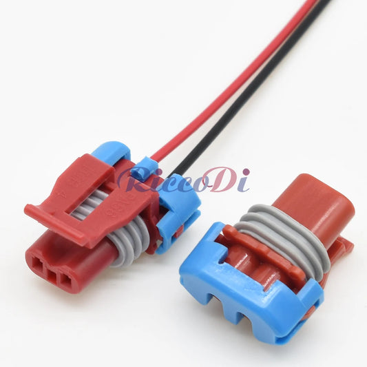 Side view of 2 pin sensor connector for automotive EGR valve applications