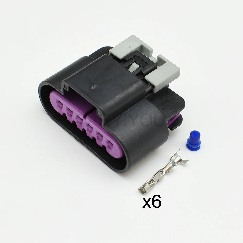 Automotive throttle sensor wiring connector 6 pins waterproof socket