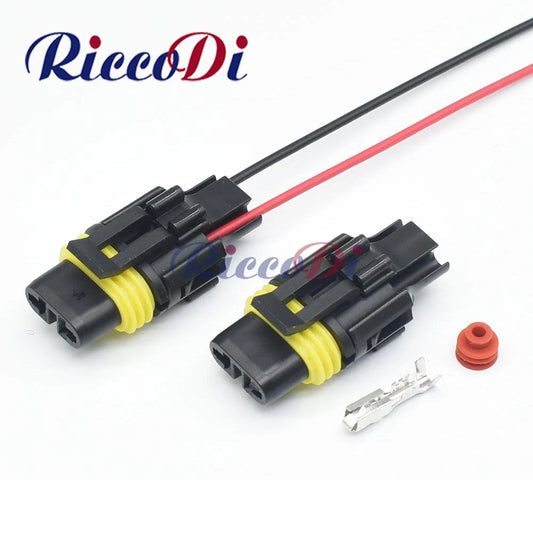 automotive waterproof connector for head lamp, fog light, and daytime running light