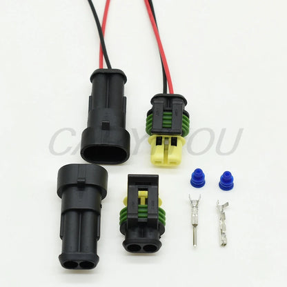 Application of 2 pin automotive connector plug in vehicle wiring harness systems
