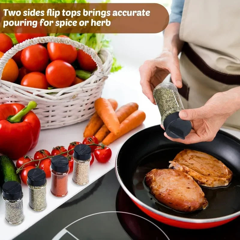 Clear barbecue seasoning condiment bottle