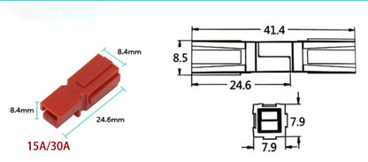 30A single pole power connection plug structure for safe and reliable battery connection