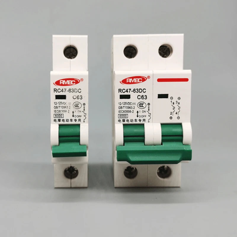 DC 12V–125V 1P/2P circuit breaker for electric vehicle and battery protection