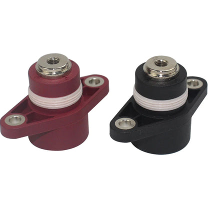 Red and black battery terminal for penetration connection and secure mounting