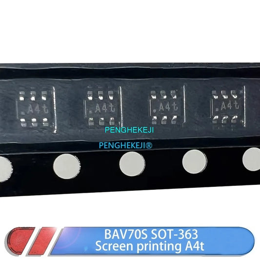 BAV70S SOT-363 SMD switching diode rated 100V 250mA, ideal for electronics projects, circuit protection, and DIY applications