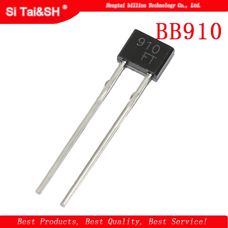 BB910 TO-92 varactor diode, high-precision electronic component for tuning circuits, RF applications, and DIY electronics projects