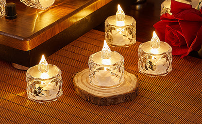 LED Crystal Flameless Candle Light Transparent Night Lamp Home Decor