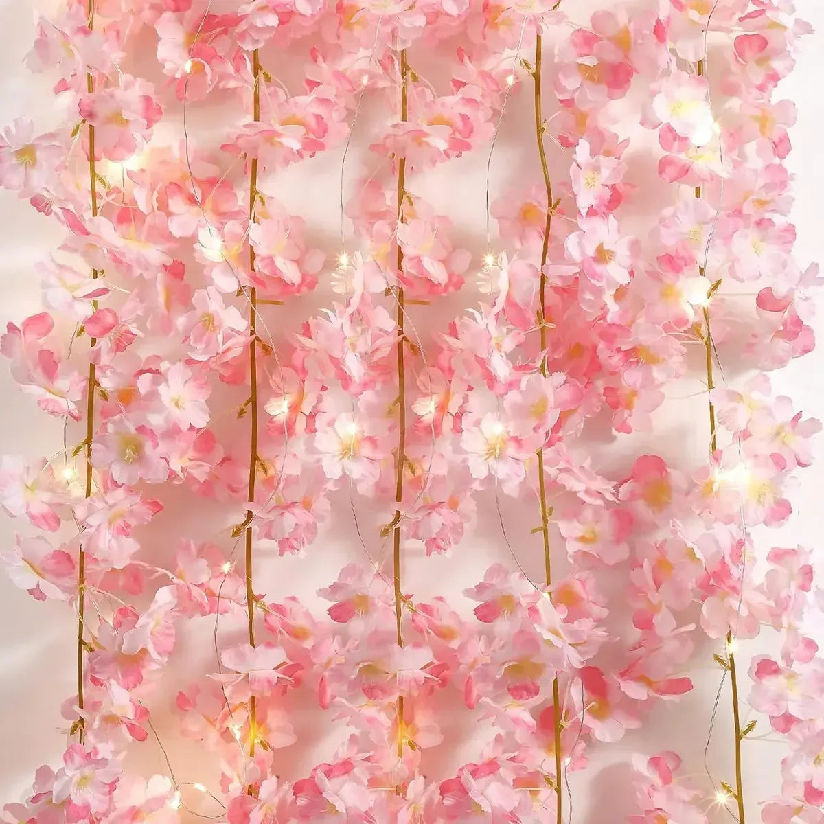 Cherry blossom garland fairy lights for bedroom and wedding party decoration