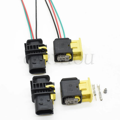 Locking mechanism of 3-Pin waterproof female automotive connector 1-1418448-1 1-1670730-1 ensures stable connection for Benz wiring
