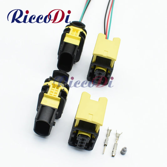 3-Pin waterproof female automotive connector 1-1418448-1 1-1670730-1 full view for Benz car wiring harness plug