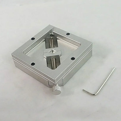 BGA reballing kit structure with 90mm reball station jig, PCB stencil templates, and CNC clamp tool