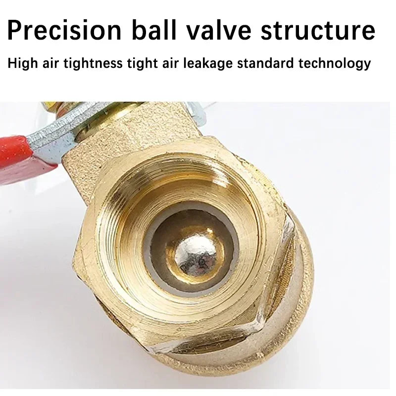Series of brass barbed ball valves with female thread and hose barb 6–12mm to 1/8, 1/4, 1/2 inch pipe connectors for plumbing systems