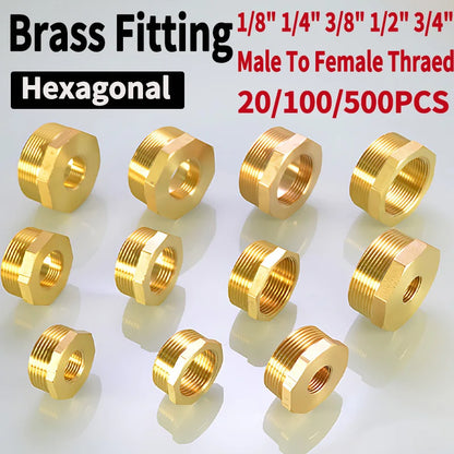 Brass BSP reducing hexagon bushing adapter fitting male to female connector for fuel water gas oil