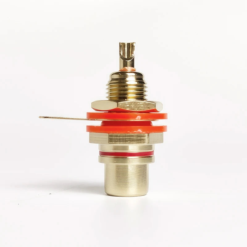 brass gold plated rca audio connector plug and jack for preamp and home theater systems