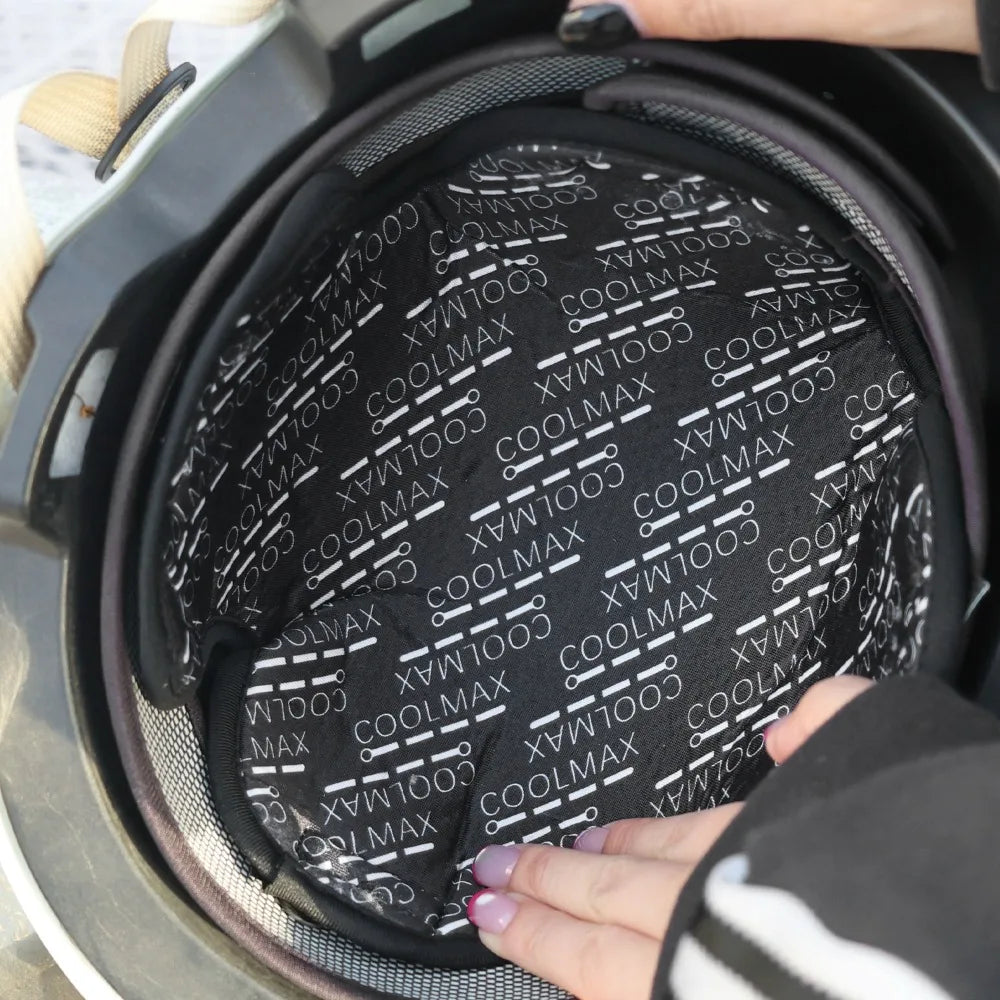 Breathable motorcycle helmet accessory liner pad