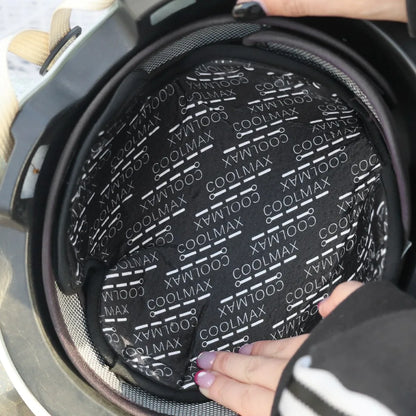 Breathable motorcycle helmet accessory liner pad