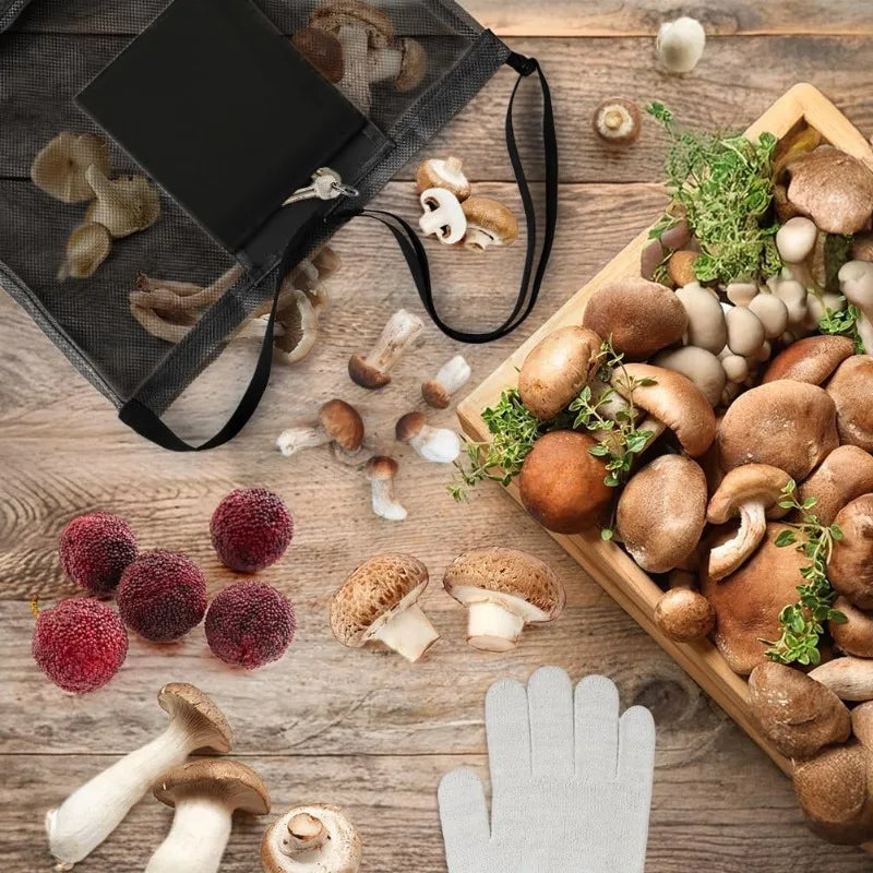 Breathable mesh bag for mushroom collecting