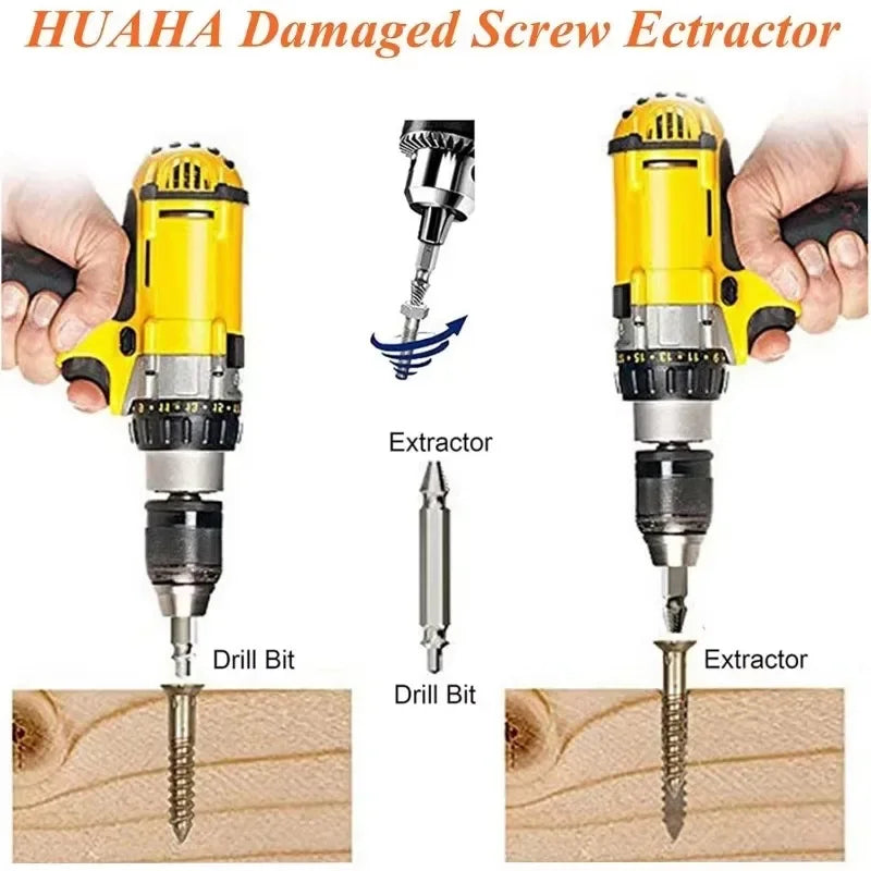 Broken screw remover extractor tool for damaged fasteners