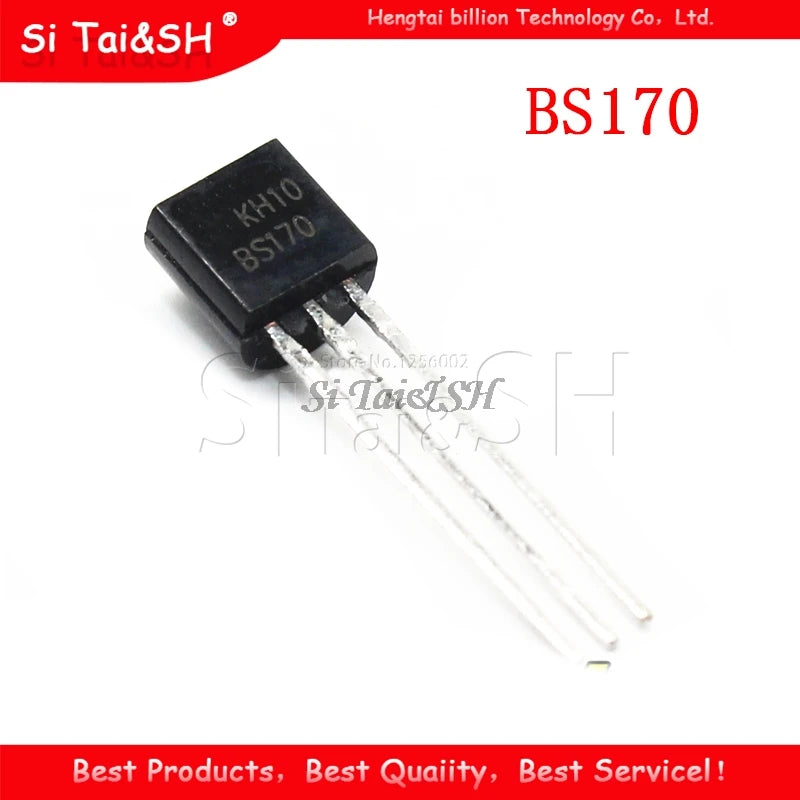 BS170 TO-92 N-Channel MOSFET transistor for switching circuits, electronic projects, and DIY electronics
