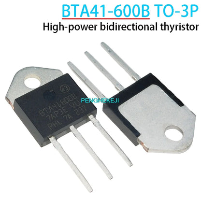 BTA41-600B high-power bidirectional thyristor in TO-3P package, suitable for AC switching, motor control, and power electronics projects