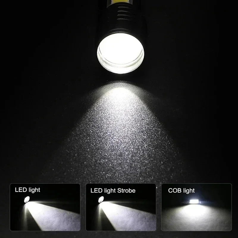 Mini flashlight with built-in rechargeable battery