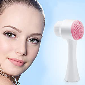 3D Silicone Facial Cleanser Double Sided Face Brush for Massage