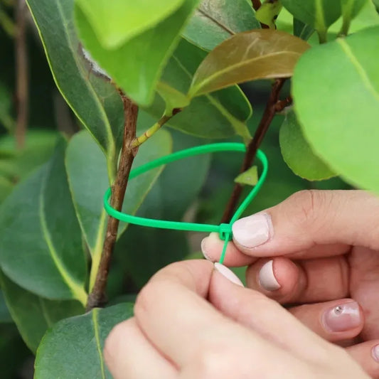 Green cable ties for garden and plant fastening